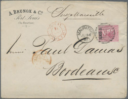 Mauritius: 1879/1881, 17c. On 4d. Rose, Two Covers To Same Address In Bordeaux, - Mauricio (...-1967)