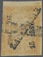 Mexico: 1865, Eagle 2 R. Orange With Two Different District Overprints: "15 1865 - Mexique