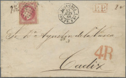 Mexico: 1866/68 Cover And Large Piece Used From Mexico And Franked By French Adh - Messico
