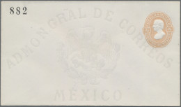 Mexico - Postal Stationary: 1880/82, Envelopes (6) 4 C., 10 C. And 25 C. With Di - Messico