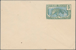 Central Kongo: 1908, Stationery Envelope 5c. Green/blue "Panther", Two Unused Co - Sonstige & Ohne Zuordnung