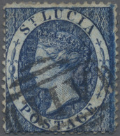 St. Lucia: 1882, Victoria Blue, Watermark Crown CA, Perforated 14, Issued As Rev - Ste Lucie (...-1978)