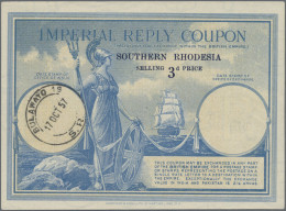 Southern Rhodesia: 1957 Imperial Reply Coupon 3d. With "BULAWAYO/17 OCT 57" C.d. - Südrhodesien (...-1964)