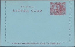 Tonga - Postal Stationery: 1906/1912, Two Unused Stationeries: Pictorial Card 1d - Tonga (1970-...)