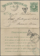 Uruguay - Postal Stationery: 1883/1889, Four Commercially Used Letter Cards With - Uruguay