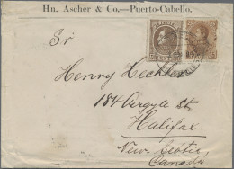 Venezuela: 1885, Bolivar 50c. Brown 1880 Lithographed Issue In Combination With - Venezuela