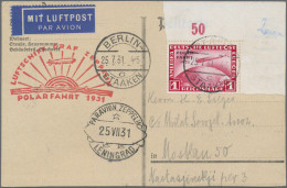 Zeppelin Mail - Germany: 1931 "Polarfahrt": Postkarte Mit 1 M. Polarfahrt (Eckra - Posta Aerea & Zeppelin