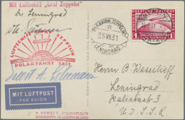 Zeppelin Mail - Germany: 1931, Polarfahrt, 1 M Auf Dekorativer Zeppelinkarte, Au - Posta Aerea & Zeppelin