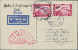 Zeppelin Mail - Germany: 1931, Polarfahrt, Zwei Werte Zu 1 M Auf Schöner Zeppeli - Correo Aéreo & Zeppelin