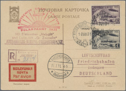 Zeppelin Mail - Germany: 1931, Polarfahrt, UdSSR Zuleitungspost, R-Postkarte Fra - Poste Aérienne & Zeppelin