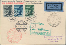 Zeppelin Mail - Europe: 1931, 1. Südamerikafahrt, Zuleitungspost Aus Österreich, - Altri - Europa