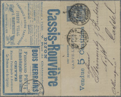 Thematics: Advertising Postal Stationery: 1890, Letter Card Type Sage 15 C. Ovpt - Other