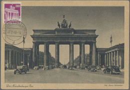 Thematics: Buildings-Brandenburg Gate: 1949/1951, Bizone Bauten 20 Pfg. Und 80 P - Monumenten