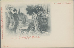 Thematics: Hunting: 1897, MÜNCHEN COURIER, Bildpostkarte Mit Aufgeklebter 6 Pf. - Otros