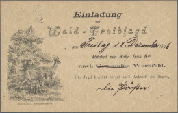 Thematics: Hunting: 1898, Zwei GSK Einladung Zur "Wald-Treibjagd" Oder Jagd", Ba - Autres