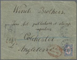 Bulgaria: 1882, Lion 50st. Blue/orange, Single Franking On Registered Cover From - Cartas & Documentos
