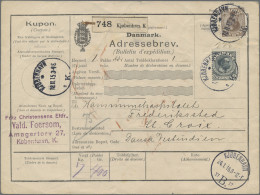 Denmark: 1915 Parcel Card For A Packet Of 7.40 Kg From Copenhagen To St. Croix, - Storia Postale