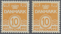 Denmark: 1933, 10 øre Orange In Den Typen I (die Beiden Rasterpunkte In Der Tatz - Neufs