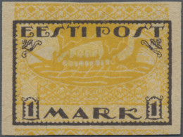 Estonia: 1919, Proof For 1 Mark Viking Ship With Vertical Shifted Centre. Expert - Estonia