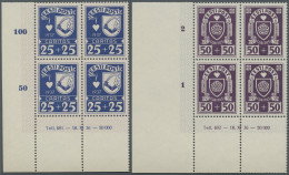 Estonia: 1937, Stadtwappen (II), Kpl. Satz (4 Werte) In Postfrischen ER-4er-Blöc - Estland