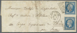 France: 1853, Napoleon 2x 20 C Auf Faltbrief Von "TOULOUSE 26 MAI 60" An Das Chi - Briefe U. Dokumente