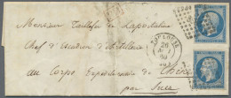 France: 1853, Napoleon 2x 20 C Auf Faltbrief Von "TOULOUSE 26 MAI 60" An Das Chi - Lettres & Documents