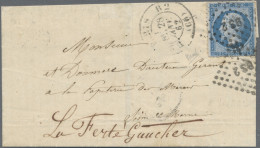 France: 1853 Napoleon 20c. Blue, Privately Line Rouletted 12½, Used On Small Cov - Covers & Documents