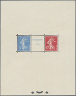 France: 1927, Souvenir Sheet Issue Stamp Exhibition Strasbourg, Mint Without Gum - Ongebruikt