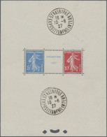 France: 1927 Strasbourg Expos. Souvenir Sheet With Two Strikes Of The Exposition - Used Stamps