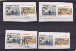 1994 Australia  AUSTRALIAN WILDLIFE 8 Francobolli Su 4 Frammenti Usata Canguro, Pellicano - Kangaroo, Pelican USED - Other & Unclassified