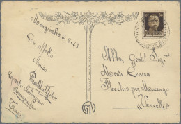 France: 1943 (Sep. 9) Italian Occupation Of Montgenèvre: Picture Postcard To Ver - Lettres & Documents