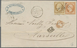 French Post Offices In The Levant: 1864/1870 Three Letters/covers From/to French - Otros & Sin Clasificación