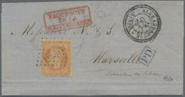 French Post Offices In The Levant: 1869 Folded Cover From Alexandrette To Marsei - Otros & Sin Clasificación