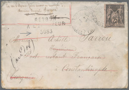 French Post Offices In The Levant: 1899 Cover From Paris To Constantinople And B - Autres & Non Classés