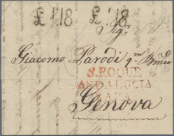 Gibraltar -  Pre Adhesives  / Stampless Covers: 1818, Entire Letter Dated "Gibli - Gibraltar