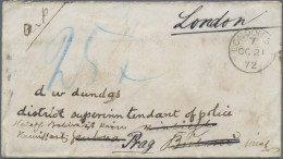 Great Britain: 1872 Stampless Cover From London To Bubna, Redirected To Bubenc A - Cartas & Documentos