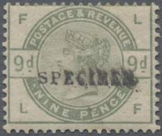 Great Britain: 1883, 9d. Dull Green With SPECIMEN Surcharge, Fresh Colour, Well - Ongebruikt