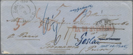 Italy -  Pre Adhesives  / Stampless Covers: 1857 (Rome - Milan - Zürich - Bonn - - 1. ...-1850 Prephilately