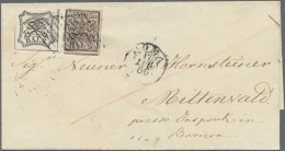 Delcampe - Italian States - Papal State: 1852, 5 Baj. Sowie 8 Baj. Zusammen Auf Frankobrief - Papal States