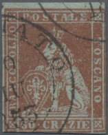 Italian States - Tuskany: 1851, 60 Crazie Brownish Red, Cds " "...ATO ?0 (G)IU ( - Toscane