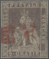 Italian States - Tuskany: 1859, 9 Crazie Brown, Cancelled By Red "PD", Margins A - Toscane