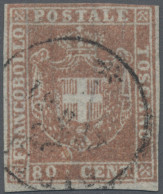 Italian States - Tuskany: 1861, 80 C Carmine, Wide Margin At Bottom, Complete Ma - Toskana
