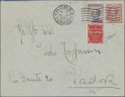 Italy: 1925, 50 C Violet With Advertisal "Columbia Grafofono" And Additional 10 - Marcophilie