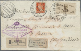 Italy: 1934, 10 L Sepia Airmail For The Flight Rome-Mogadischu Tied By Rome Spec - Marcophilie