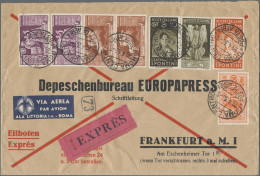 Italy: 1938, Emperor Augustus Airmail Stamps 25c. Lilac And 80c. Red-brown Each - Poststempel