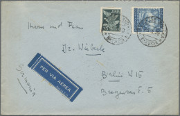 Italy: 1938, Italian Empire Airmail Stamp 2l. Blue And Airmail 25c. Green On Air - Storia Postale