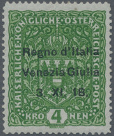 Italy - Venezia Giulia: 1918, Austrian 4 K Green Overprinted "Regno D' Italia / - Venezia Julia