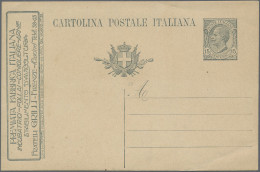 Italy - Postal Stationary: 1920, 15 C Grey Psc With Advertisement 'FRATELLI GRIL - Stamped Stationery