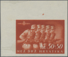 Croatia: 1945, Storm Trooper, Complete Set Imperforate With Wide Margins, Mint N - Kroatië