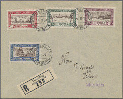 Liechtenstein: 1928, 5-30 Rp. Rheinnot, Dabei 20 Rp. Mit PF "Punkt über Kopf Der - Storia Postale